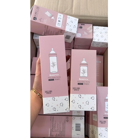 Bình Sữa Bebepick Cổ Hồng Nội Địa Hàn núm ti siêu mềm an toàn cho bé ppsu 150/250ml chính hãng