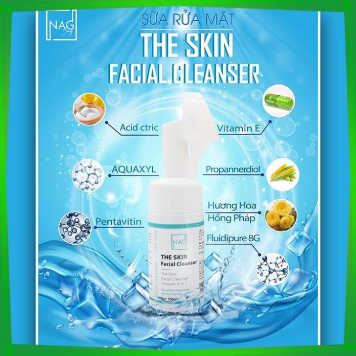 Sữa rửa mặt đầu cọ The Skin Cleanser 100ml cho da dầu mụn nhạy cảm dành cho nam nữ - NAG | BigBuy360 - bigbuy360.vn