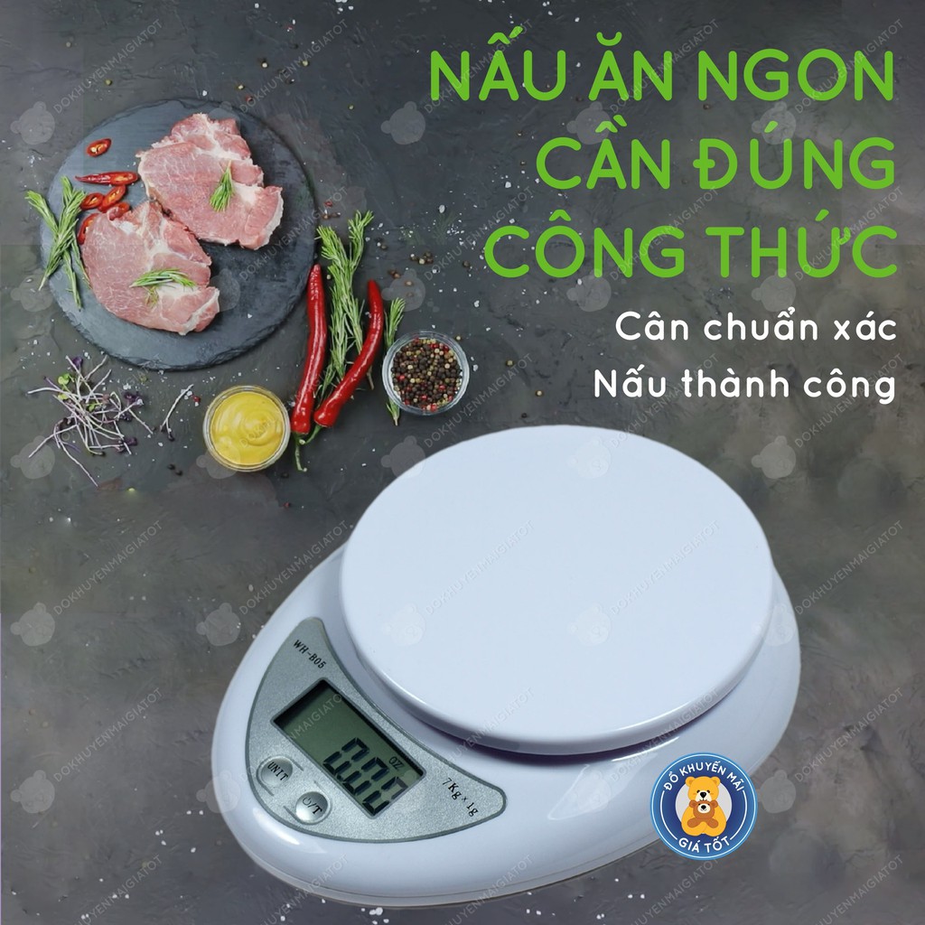 Cân Tiểu Ly 5 Kg Electronic Kitchen Scale – cân thực phẩm gia vị nhà bếp tiện dụng