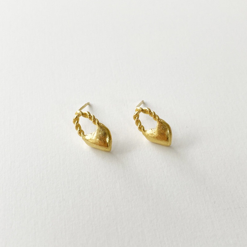 Khuyên Tai Mạ Bạc 925 Hình Ổ Khóa Trái Tim Phong Cách Hàn Quốc Cho Nữ F480