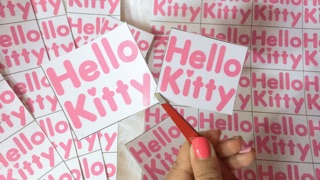 Decal chữ Hello Kitty