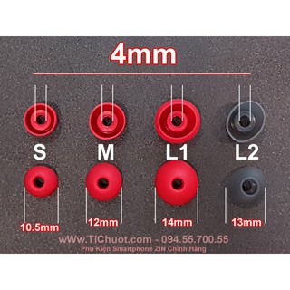 Nút Cao Su lõi 4mm Bọc Tai Nghe inear (Tip lõi 4 ly)