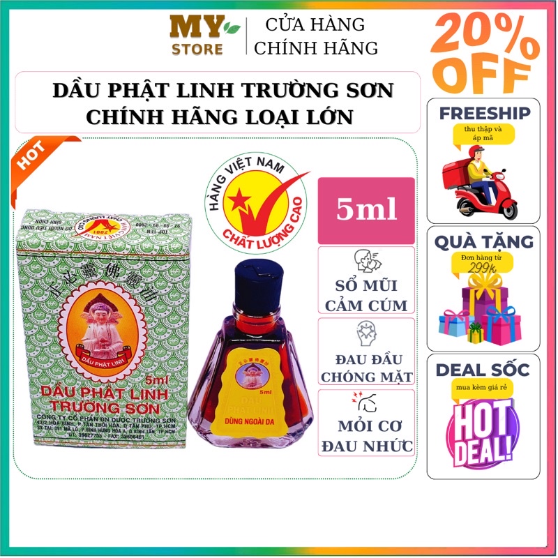 (Chính Hãng) Dầu Phật Linh Trường Sơn Loại Lớn 5ml