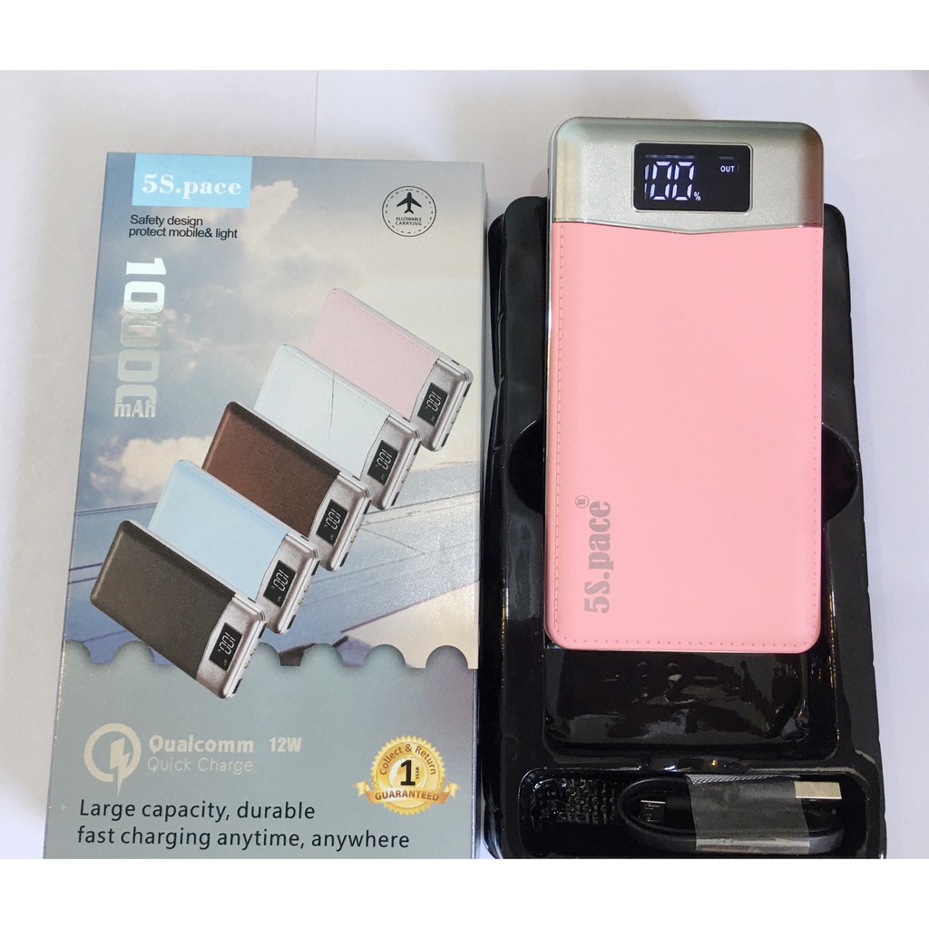 Sạc dự phòng 5S.PACE 10000mAh đồng hồng thời trang