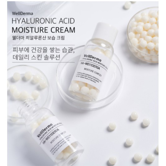 Kem dưỡng da dạng viên WellDerma G Plus Hyaluronic Acid Moisturizing Cream 20g