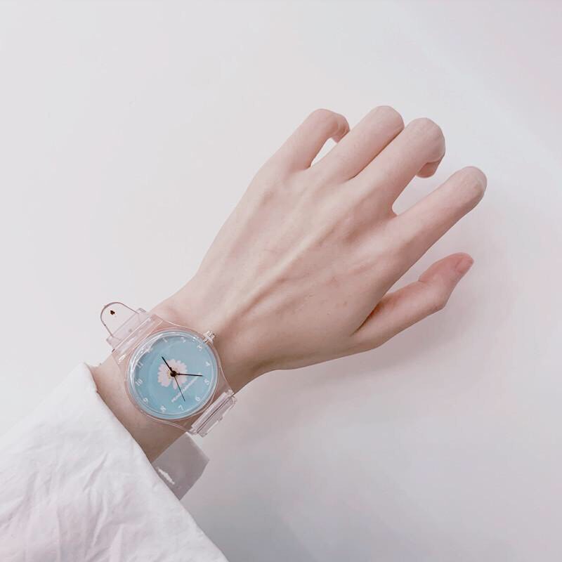Đồng hồ thời trang nam nữ Candycat dây nhựa trong mặt hoa cúc | BigBuy360 - bigbuy360.vn
