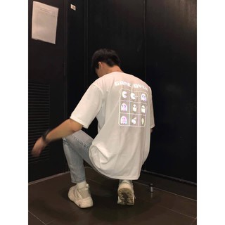 Áo phông BASICTEE OVERSIZE orm rộng tay lỡ PACMAN PHẢN QUANG 7 MÀU CỰC CHẤT (V154)