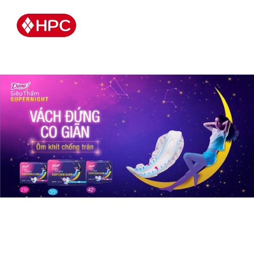 Băng Vệ Sinh Diana Ban Đêm 29/35cm, Thấm Hút Siêu Nhanh, Khô Thoáng, Khóa Chất Lỏng Tức Thì - HOÀNG PHÁT STORE