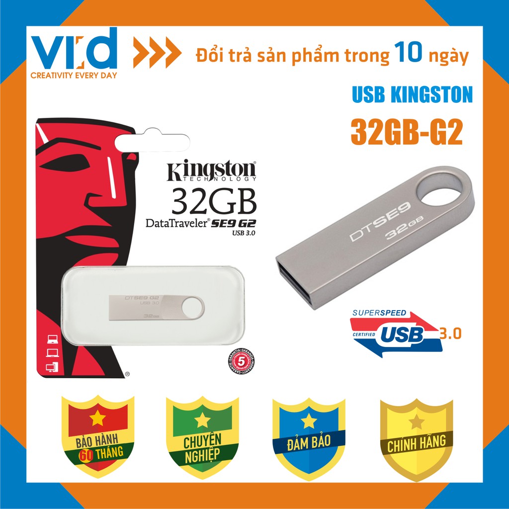 [CHÍNH HÃNG] USB Kingston 32GB Data Traveler SE9-G2 - Bảo hành 60 tháng !!!