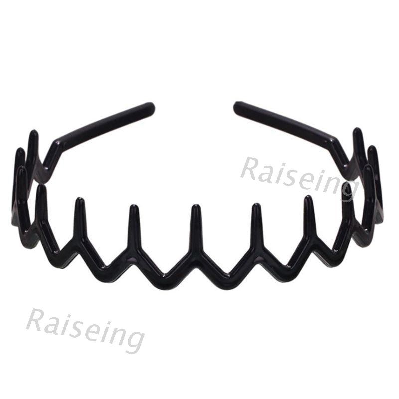 ℜ-ℜ Women Girls Plastic Wavy Toothed Headband Anti-Slip Zig Zag Comb Shark Hair Hoop