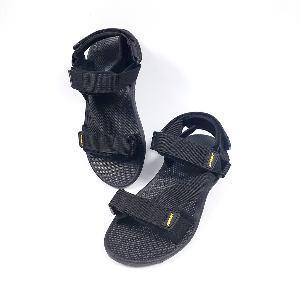 Giày sandal dây chéo bé trai bé gái đến trường Quai dù Size nhỏ màu đen S046