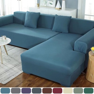 Vỏ Bọc Ghế sofa 1/2/3/4 Chỗ Ngồi Hình Chữ L Màu Trơn Co Giãn