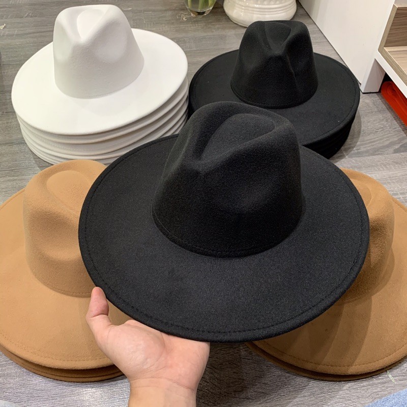 Mũ Nón Fedora Unisex Vành 10cm Nỉ Lót