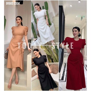ĐẦM DỰ TIỆC TODAYSTYLE TAY PHỒNG DÂY RÚT SANG TRỌNG FREESIZE D1503