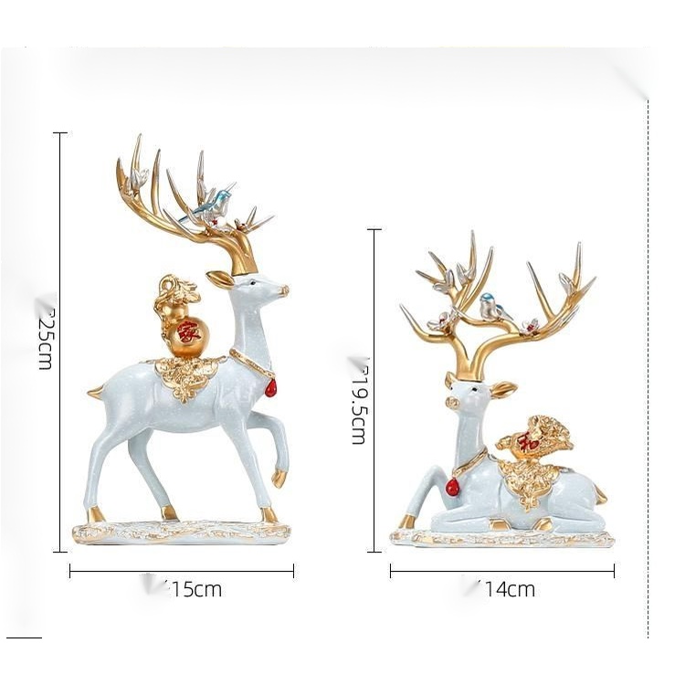 Đồ trang trí hươu nhà hiện đại, trang trí tủ TV phòng khách hiên nhà, quà tặng tân gia