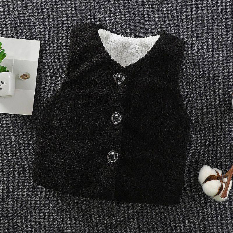 Áo khoác vest lông cừu phong cách Hàn Quốc dành cho bé 1-6 tuổi