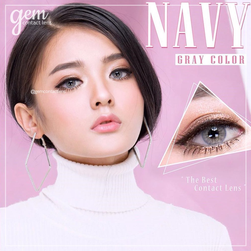 Áp Tròng NAVY GRAY Ẩm Cao 55% HSD 6 Tháng Lens Xám Tây Sáng Không Viền Không Giãn Siêu Cấp Ẩm Phù Hợp Cho Mắt Nhạy Cảm