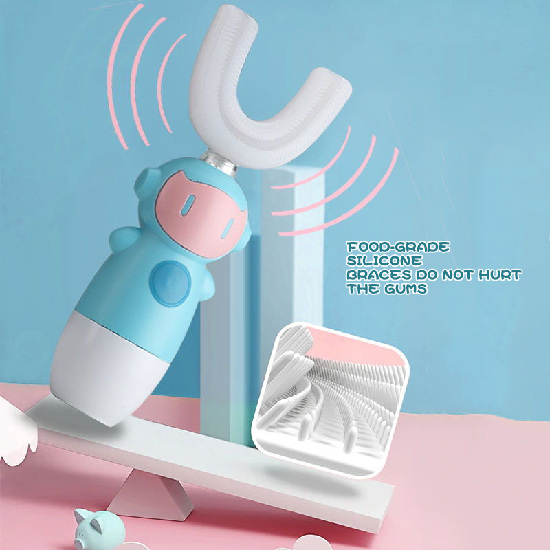 Bàn chải đánh răng điện tự động hình chữ U chống thấm nước dành cho trẻ em