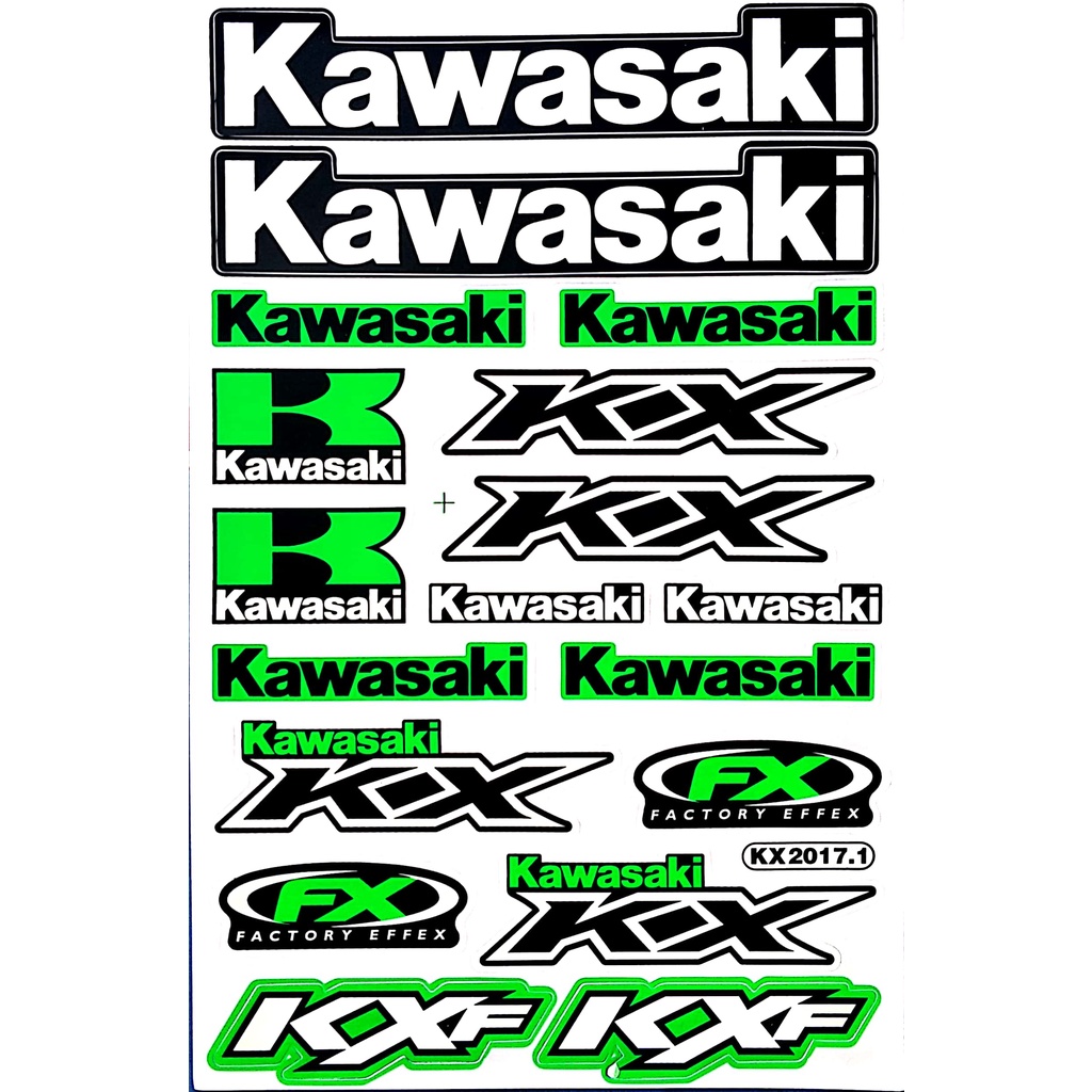 MỚI KAWASAKI KXF Trang Trí Xe Máy Bộ Miếng Dán Xe Đạp Lớn Chất Liệu Nhựa Pvc Chất Lượng Tốt