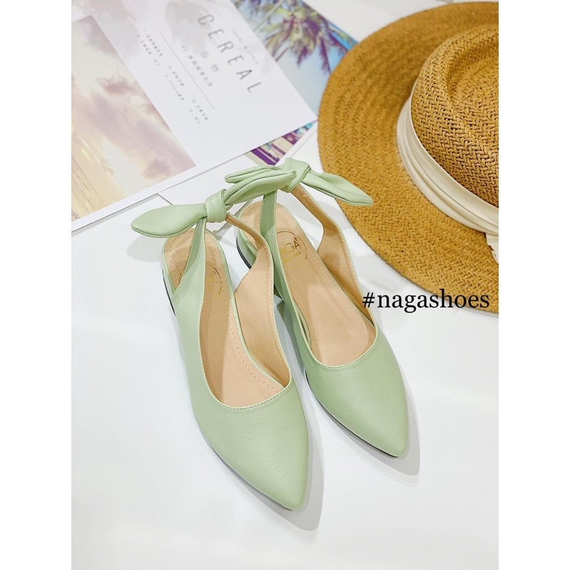Giày Naga shoes xanh ngọc, gót 2cm (pass)