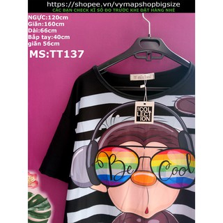áo bigsize [hình khỉ đeo kính] thái KY69