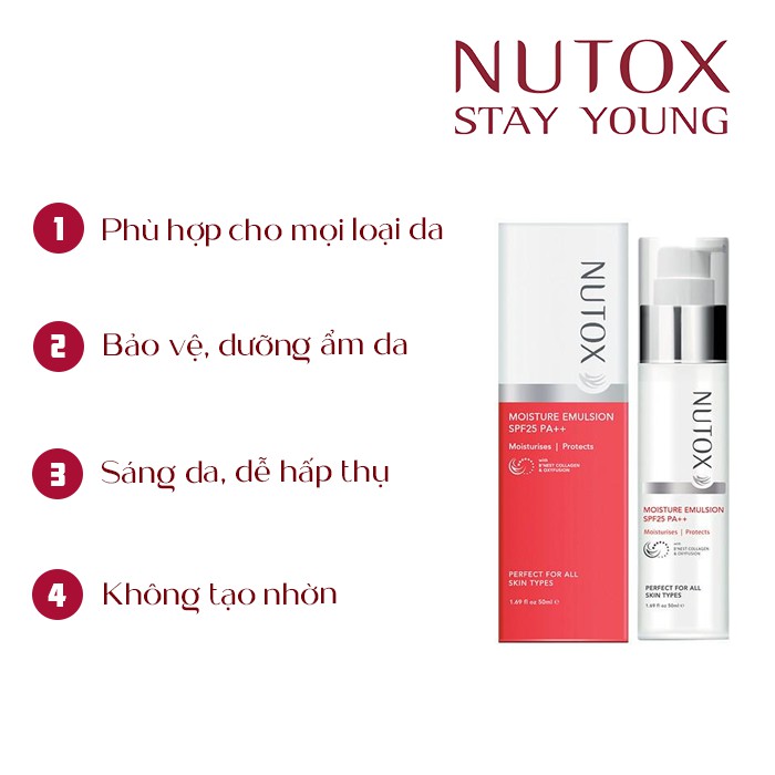 Kem Dưỡng Ẩm Trẻ Hóa Da Nutox Tinh Chất Collagen Tổ Yến SPF25PA++