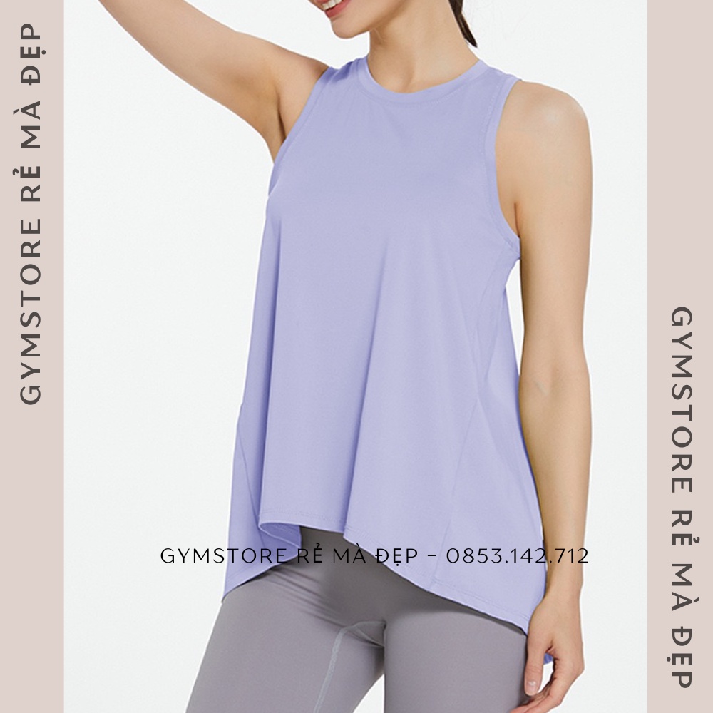 Áo Tanktop Thun Ba lỗ Nữ Xẻ Vạt Tập Gym Yoga Dance Chạy Bộ Co Giãn Thấm Hút Mồ Hôi GYMSTORE 030