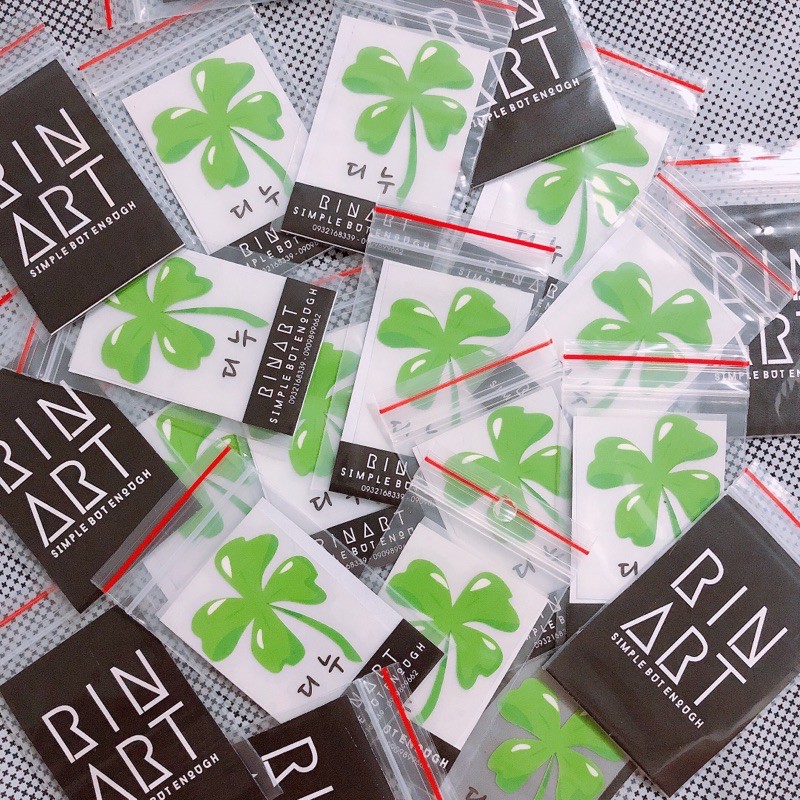 Decal Logo Sticker Patch in áo ủi trực tiếp lên vải hình biểu tượng cỏ 4 lá may mắn