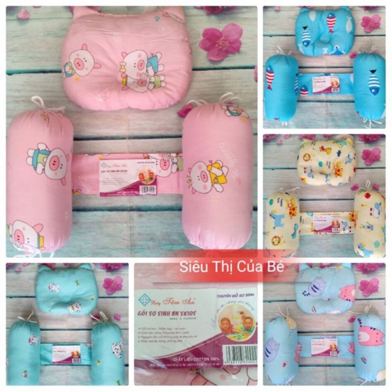 Chặn bông, chẹn bông cho bé có gối nằm như hình loại đẹp