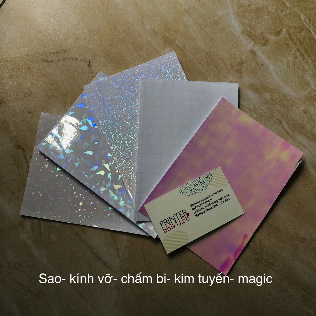 Xấp 10 toploader A7 size 7.2x10cm Khổ dọc và 5 sticker hologram trong suốt trang trí TOPLOADER