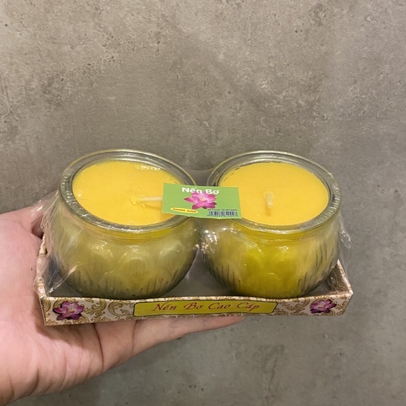 Nến bơ hoa sen ly cốc thắp hương thờ cúng cháy 17 tiếng không mùi không khói không độc bán theo đôi