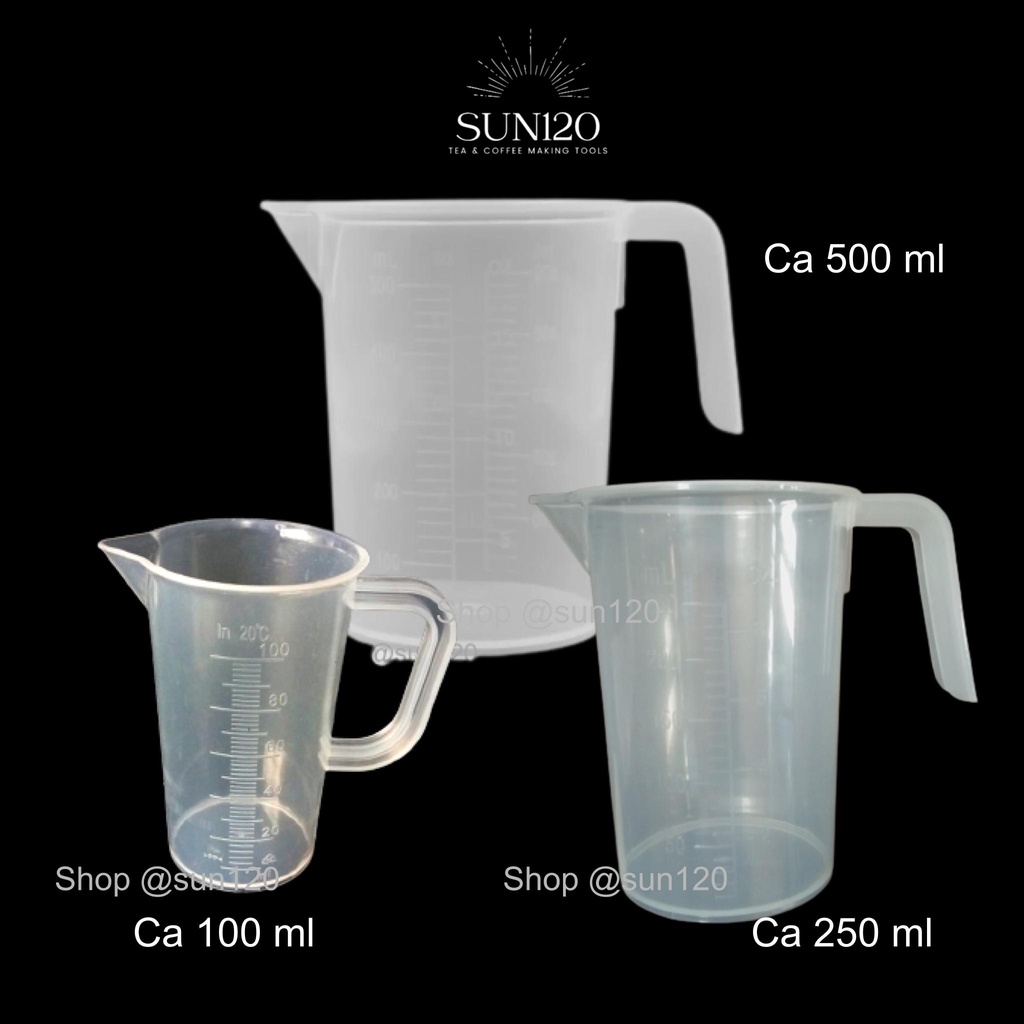 Bộ 3 cốc đong chia vạch định lượng nhựa 100ml 250ml 500ml dùng trong pha chế làm bánh