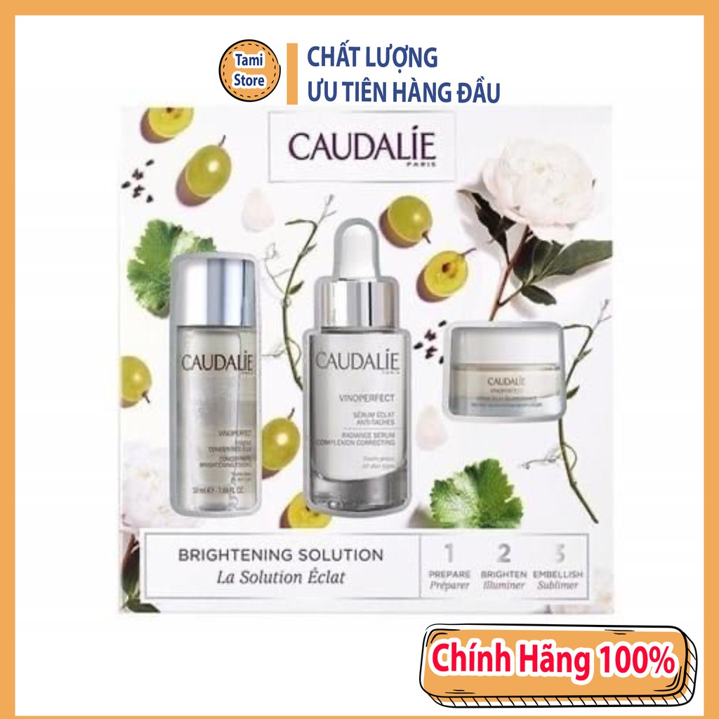 Bộ Sản Phẩm 3 Món Caudalie Vinoperfect Hỗ Trợ Giảm Thâm Nám,Đốm Nâu Và Làm Sáng Da Hàng Pháp Chuẩn