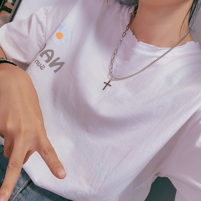 Dây Chuyền Mặt Thánh Giá Phong Cách Harajuku