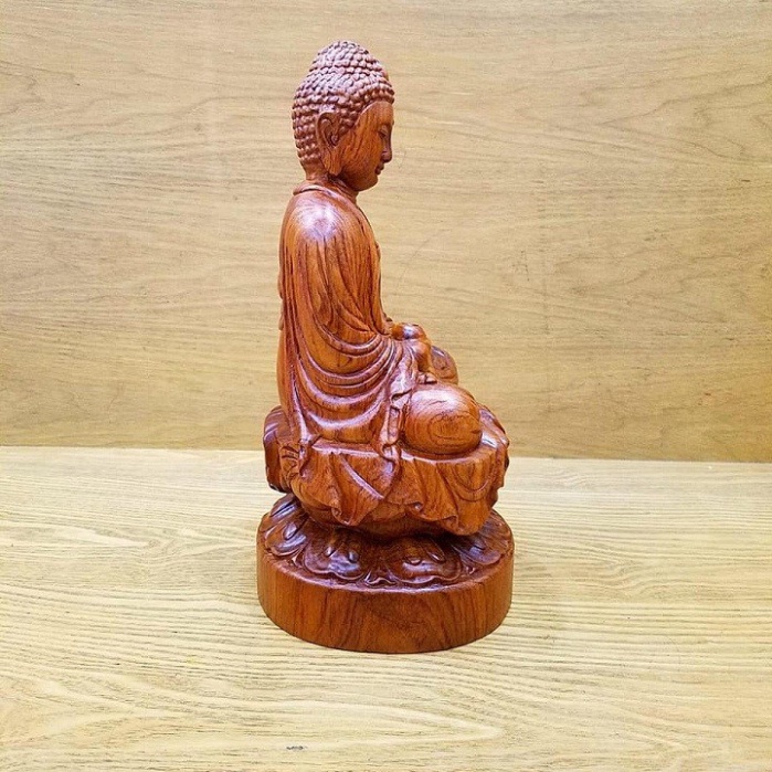 Tượng phật a di đà bằng gỗ cao 30 cm