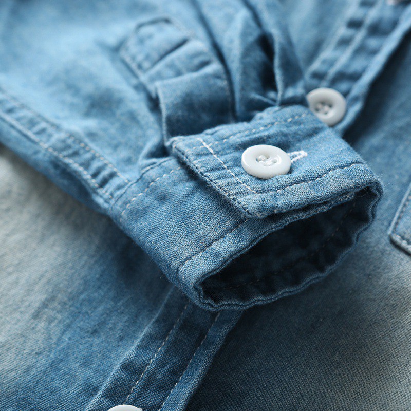 Áo sơ mi denim tay dài cho trẻ em