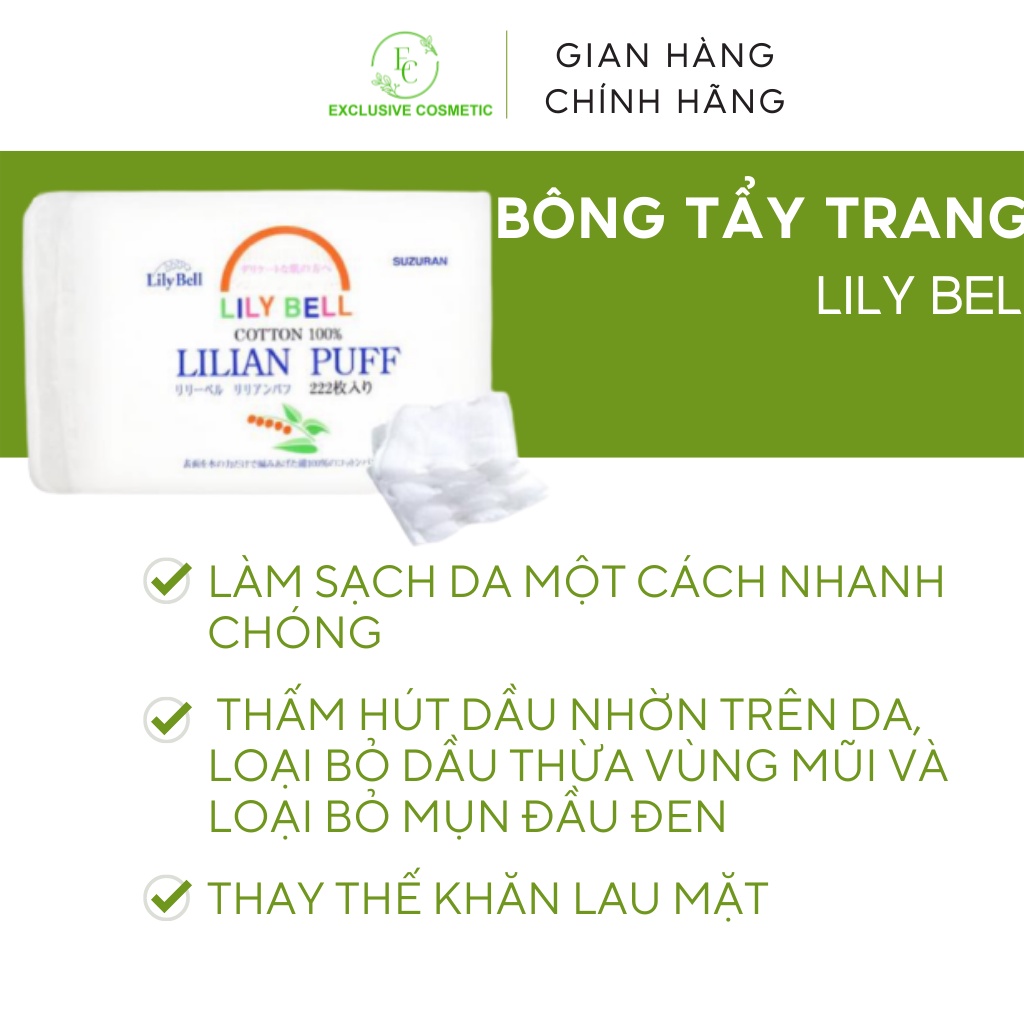 Bông Tẩy Trang Cotton Lily Bell Lilian Puff Cotton (222 miếng)