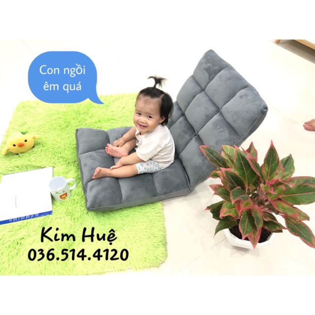 Ghế ngồi bệt ghế lười Tatami tựa lưng nỉ nhung mịn 5 cấp độ cực êm