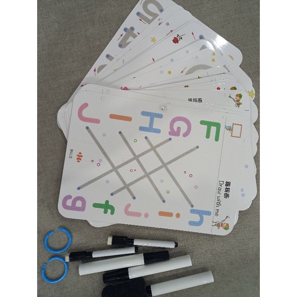 Đồ chơi giáo dục sớm thông minh cho bé tập viết tập tô nối điểm, nối số, luyện cầm bút, có thể xoá được tái sử dụng