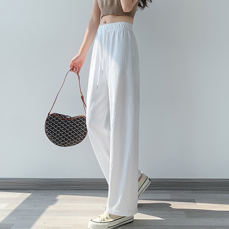 Quần thể thao IELGY dáng dài cạp cao ống rộng màu trơn thời trang cho nữ