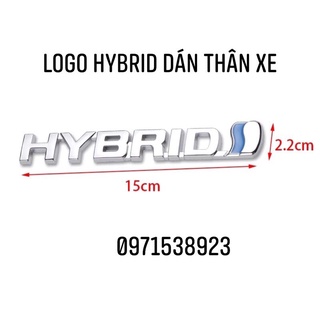 logo HYBRID dán thân xe hàng cao cấp