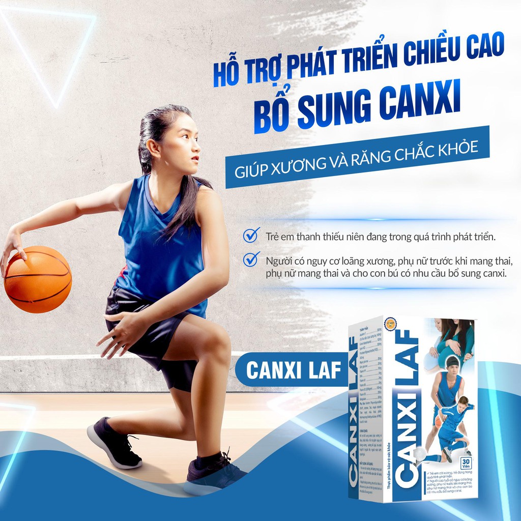 Viên uống Canxi Laf - hộp 60 viên giúp giảm loãng xương, bổ sung canxi từ tảo biển giúp xương chắc khỏe Chính Hãng