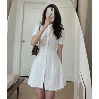 (ảnh thật ở cuối) ĐẦM SƠ MI TRẮNG CUTOUT LƯNG