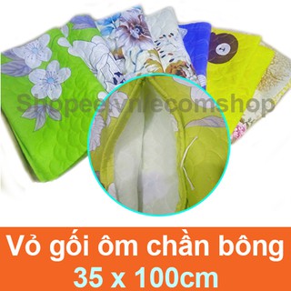 Vỏ gối ôm cotton chần bông, gòn 35 x 100cm VIETTHAIS (Giao màu ngẫu nhiên)