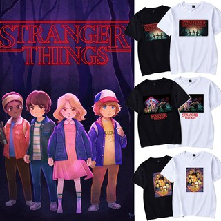 ✈▤♠??áo thun tay ngắn in chữ stranger things cá tính