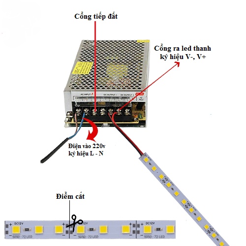Đèn Led Thanh Nhôm 12V 1Met SAMSUNG