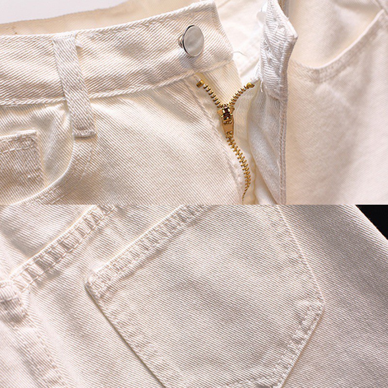 Quần sọt Denim lưng cao thiết kế dáng rộng che khuyết điểm