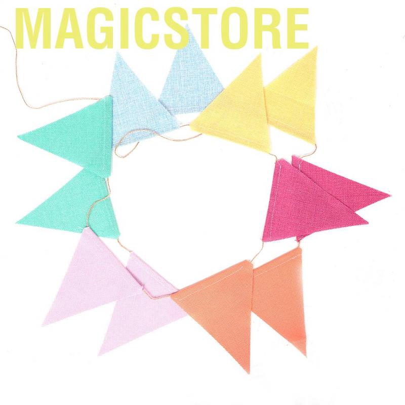 Magicstore 3/5/10m Holiday DIY Decorations Double-Side Colorful Flag Pennants Multicolor Banner Bunting for Celebration