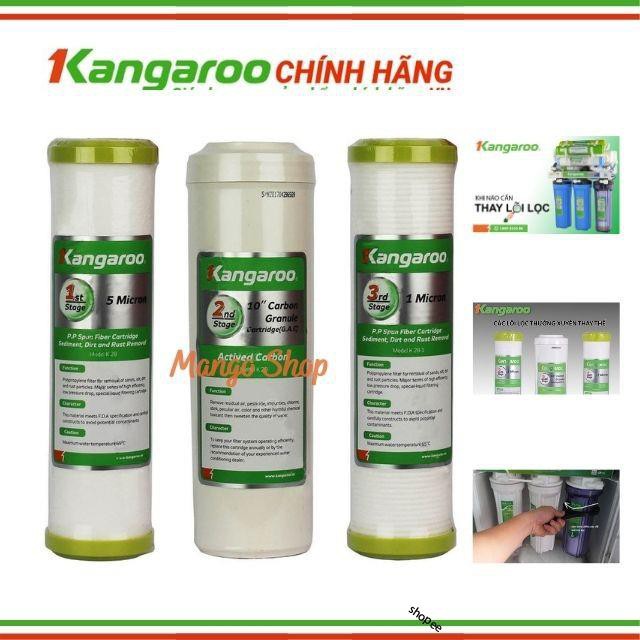 (GIÁ SỈ ĐẠI LÝ) Combo Bộ 04 Lõi Lọc Nước Kangaroo Gồm: 02 Lõi Số 1, 01 Lõi Số 2, 01 Lõi Số 3