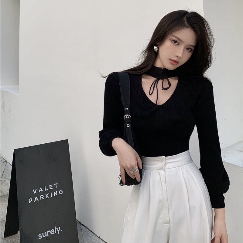 Áo len COZOK tay dài cổ chữ V khoét sâu thời trang